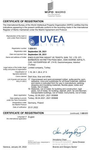 CERTIFICATE OF REGISTRATION Registrations 1639811 TR